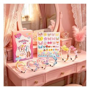 Girls DIY Hair Decoration Kit Unicorn <b>Rainbow</b> Crown Stickers Pearls <b>Sequin</b> Activity Toy Holiday Present Pack Gift - Product Image 3