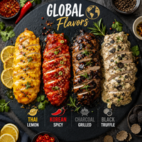 Pechuga de Pollo Gourmet Congelada para Exportación |   Snacks para Fiestas, Deliciosos, Mejor que Pollo Frito, Papas Fritas y Chips