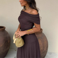 Robe élégante en maille à fines bretelles pour femmes, ajustée, patchwork, transparente, nouvelle collection automne