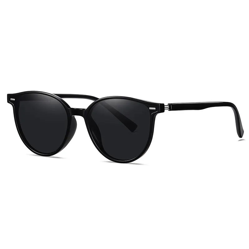 High Quality Fashion To Protect Eyes Round Shape Black Sunglasses for women men