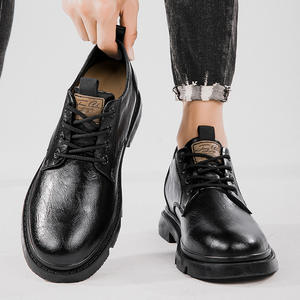 Zapatos Casuales Retro de Estilo Británico para Hombre, Primavera Verano, para Todas las Temporadas, de Cuero, de Punta Ancha, con Aumento de Altura Invisible de 8 cm - Product Image 2