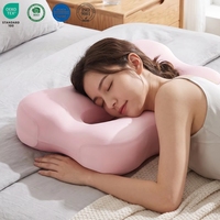 Oreiller de sommeil lavable en mousse à mémoire de forme à trou auriculaire, à rebond lent, pour dormeurs latéraux, avec soutien du cou