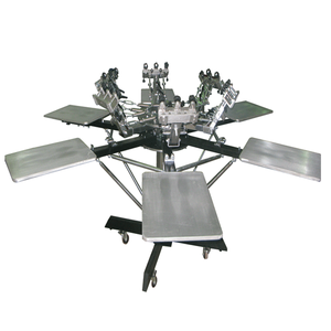 SM6-5070T Rotary T-Shirt <b>Clothes</b> Screen <b>Printer</b> Multicolor Flatbed Printing Machine Manual Used Label Printing - Product Image 3