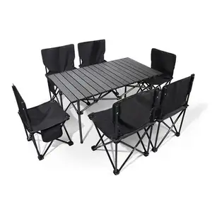 Holesale-silla plegable utdoor, juego de mesa de aluminio para acampar