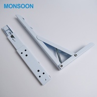 Étagère pliante murale en métal avec support triangulaire en acier inoxydable MONSOON, quincaillerie pour meubles