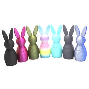 Easter Bunny Ornament 3D Printed Rainbow Color Heart Design Decor For Easter Gift - Product Image 4