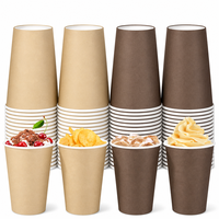 Gobelets en papier kraft marron en gros, 4 couleurs, jetables, pour desserts, glaces, collations et boissons, personnalisables avec logo pour cafés et fêtes