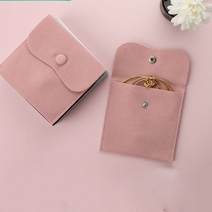 Wholesale Exquisite Small Envelope Jewelry Pouches with Hidden Button Ladies Low MOQ <b>Giftbag</b> Pendant Necklace Ring for Jewelry - Product Image 6