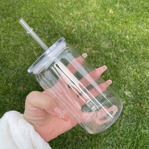 Gobelet réutilisable transparent et mignon en acrylique pour enfants, en forme de canette, 20 oz et 16 oz, avec couvercles en bambou pour transfert UV DTF - Product Image 3