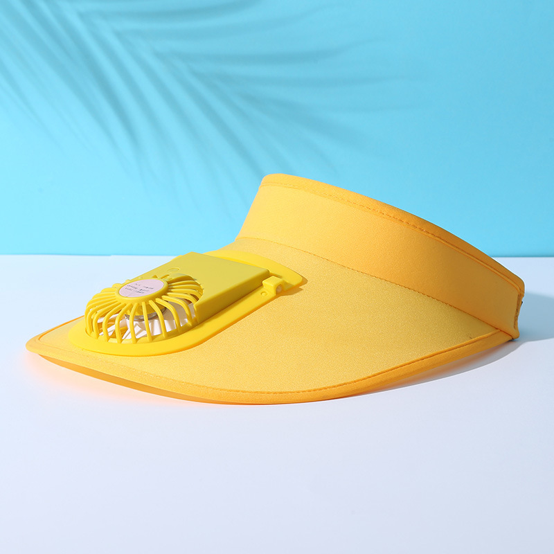 Rechargeable fan cap yellow -2