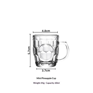 <span class=keywords><strong>Verre</strong></span> à shot en <span class=keywords><strong>verre</strong></span> en forme <span class=keywords><strong>de</strong></span> crâne, design créatif pour bar et cocktails, <span class=keywords><strong>avec</strong></span> motif ananas, texture martelée, poignée en relief, style vintage, pour café - Product Image 5