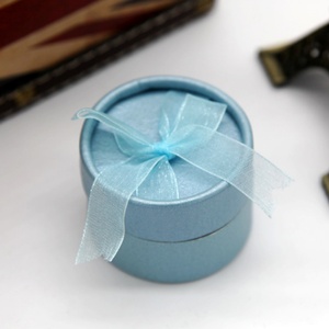 Vintage Elegance Multi-Color Mini Round Jewelry Travel <b>Box</b> Simple Style Portable Paper Ring Gift <b>Box</b> with Ribbon - Product Image 3