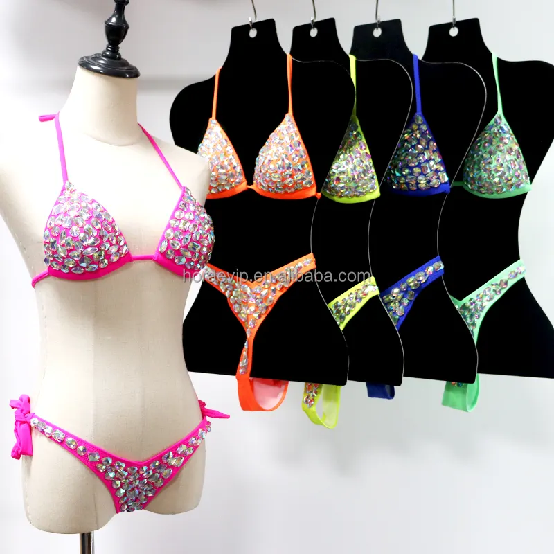 B100 Neuheiten Luxus Bademode Frauen Dreieck Tanga Bikini Badeanzug Kristall Strass Badeanzug