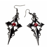 Collier de Vampire à croix pointue noire, bijoux gothiques, collier de déclaration, pendentif de croix de poignard, collier gothique cadeau