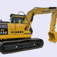 Excavatrice Komatsu PC110-8 d'occasion, 11 tonnes, sur chenilles, vente aux enchères, marque japonaise d'origine.