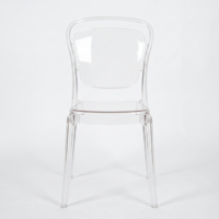 Chaise transparente moderne sans accoudoirs avec protection UV pour location événementielle de luxe (mariages, fêtes)