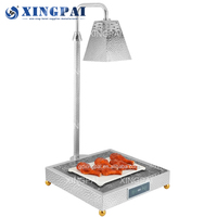 XINGPAI Hôtel Restauration Équipement Élégant Argent Réchauffeur De Nourriture Lampe Électrique En Acier Inoxydable Chaleur Lampes Pour La Nourriture