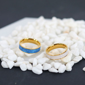 Custom Vintage Hypoallergenic Non Tarnish Waterproof <b>Ring</b> 316L Stainless Steel 14k 18k Gold Plated Enamel <b>Ring</b> for <b>Women</b> - Product Image 3