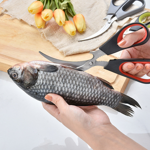 מספריים למטבח מפלדת אל-חלד איכותית עם ידית PP+TPR, להב 9 ס\"מ, עובי 2.5 מ\"מ, רב תכליתיים לשימוש יומיומי - Product Image 4