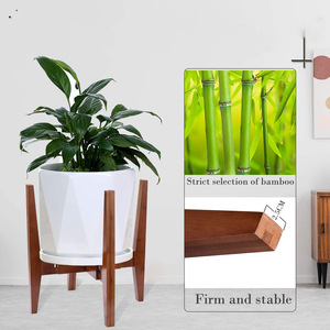 Supporto per Piante Regolabile in Bambù Ecologico Fatto a Mano, Stile Mid-Century Moderno, Porta Vasi per Interni/Esterni per Giardino 8-12 Pollici - Product Image 1