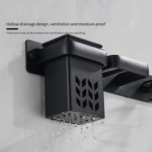 壁挂式吹风机储物盒，带口红架化妆刷架工具收纳器 - Product Image 5
