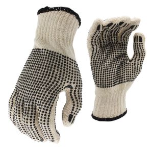 Venta al por mayor de guantes de protección laboral de punto de <span class=keywords><strong>PVC</strong></span> negro de hilo de algodón de calibre 10 para reparación de automóviles - Product Image 1