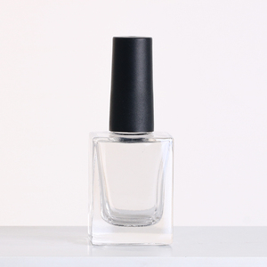 Flacon en verre transparent vide de 11 ml, <span class=keywords><strong>prix</strong></span> de gros du fournisseur, bouchon noir et pinceau, flacon de vernis à <span class=keywords><strong>ongles</strong></span> - Product Image 1