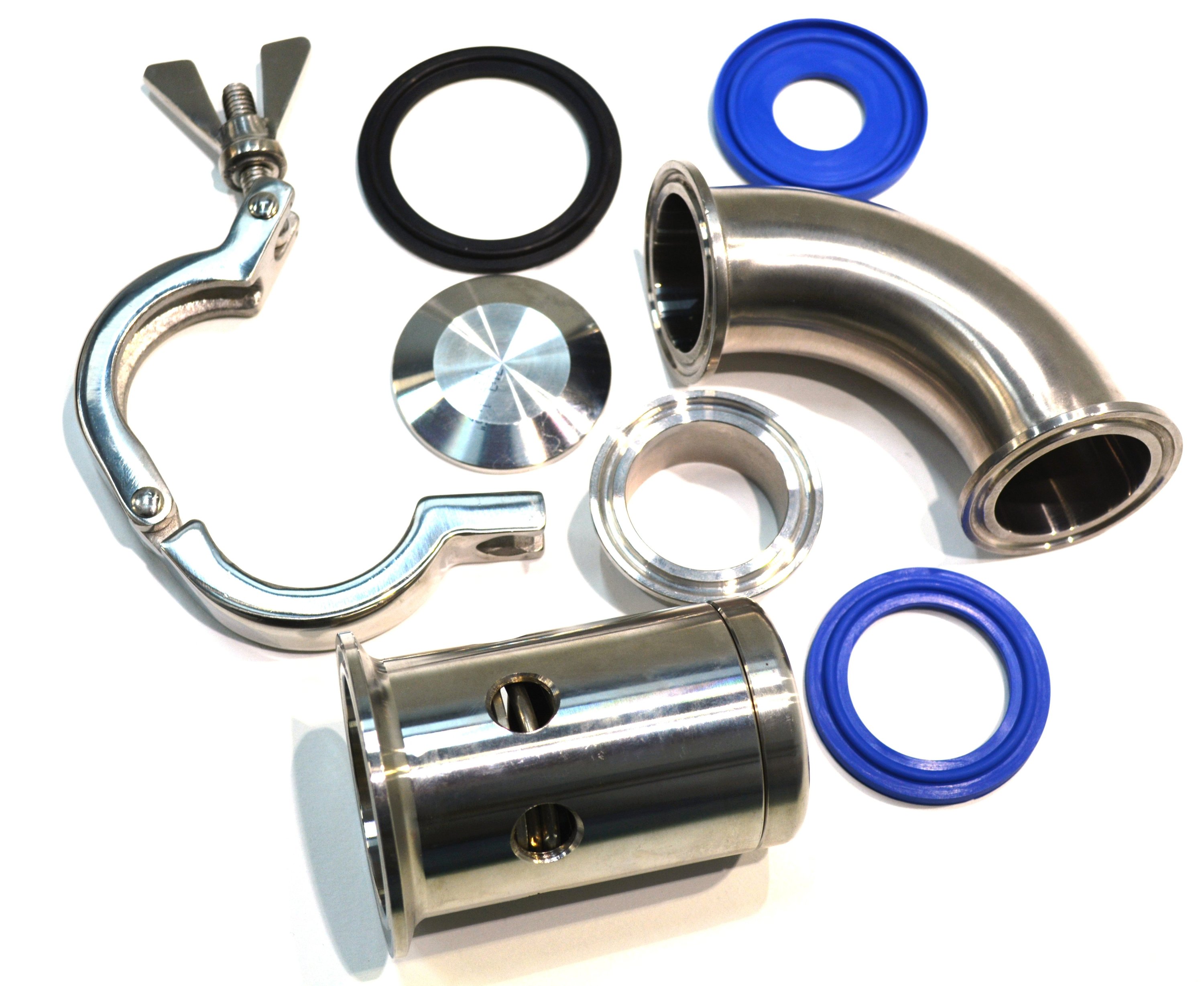2 Solid Copper Tri-Clamp Weld Ferrules - Dairy/Reflux Column Fittings For Distilling