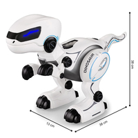 Dinosaurio de Control Remoto, Robot RC Inteligente Programable, Juguete de Tiranosaurio Rex para Niños, Camina, Baila, Rugido, Robots Dinosaurio con Luces LED