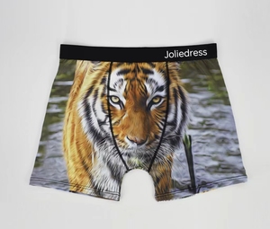 Calzoncillos de Poliéster para Hombre, Alta Elasticidad y Transpirabilidad, Corte Medio, Diseño de Tigre, Águila y Lobo con Impresión Digital 3D - Product Image 2