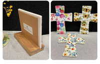 Plaque de sublimation de croix en céramique de conception religieuse vierge pour la décoration à la maison