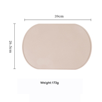 Set de table ovale en silicone de qualité alimentaire, bord surélevé, anti-déversement, résistant à la chaleur, antidérapant, facile à nettoyer
