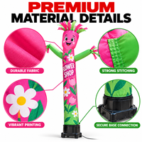 Mascotte florale gonflable pour fleuriste, promotion saisonnière en magasin, affichage publicitaire extérieur, couleurs personnalisées, vente en gros