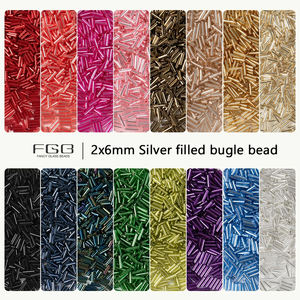 FGB Crystal Wholesale 2x6mm Silver Lined Tube <strong>Beads</strong> DIY Handmade Jewelry Bracelet Necklace <strong>Beads</strong> Accessories <strong>Bugle</strong> Glass <strong>Beads</strong> - Product Image 1