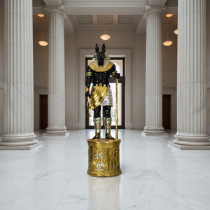 Grande statue d'Anubis en fibre de verre, sculpture de dieu égyptien, décoration intérieure et extérieure, statue d'art égyptien ancien en FRP sur mesure - Product Image 6
