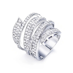 แหวนลายเส้นหลายชั้นสไตล์นิตยสารสำหรับผู้หญิง แหวนแฟชั่นหรูหรา - Product Image 1