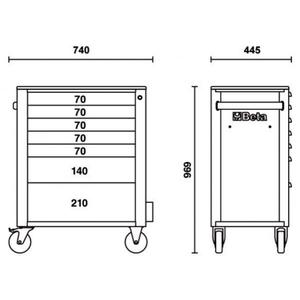 BETA - 024004076 Cabina de rodillos móvil con 7 cajones-EAN 8054809187457 TALLERES RODANTES ARMARIOS - Product Image 3