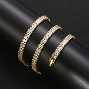 Colar de Corrente Tennis Banhado a Ouro/Prata Estilo Hip Hop com Zircônias Baguete Cravejadas de 7mm – Lançamento Quente - Product Image 4