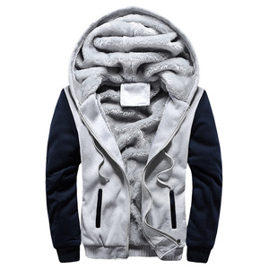 Veste de baseball à capuche en polaire épaisse pour l'hiver Manteau <span class=keywords><strong>Cardigan</strong></span> pour homme - Product Image 4