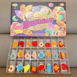 Ensemble de jouets anti-stress souples 24 pièces, formes alimentaires colorées, jouets sensoriels en TPE pour enfants de 8 à 13 ans, unisexe - Product Image 1