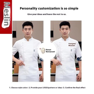 Ropa DE TRABAJO unisex impermeable resistente al aceite para chef de catering manga tres cuartos para uniformes de hoteles y restaurantes - Product Image 4