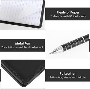 A7 Small Leather Daily Memos <strong>Mini</strong> Business School Office Work Wholesale Pocket Notebook <strong>with</strong> <strong>Metal</strong> Pen Promotional Memo Pad - Product Image 3