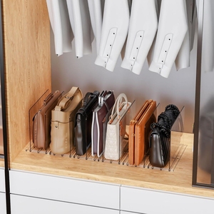 Présentoir de rangement en acrylique pour sacs à main, pour armoire, 6 bases et 8 séparateurs, organisateur gain de place - Product Image 5
