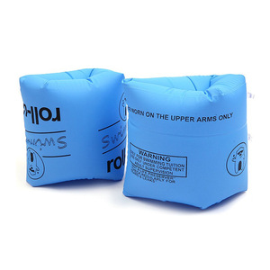 Brassards de natation gonflables pour enfants et adultes, manches aquatiques ovales bleues 22cm x 19.5cm en PVC - Product Image 2