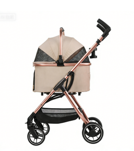 Carrinho de Passeio Dobrável para Animais de Estimação 306-4: Design em Malha Respirável, Carrinho de 4 Rodas para Cães/Gatos com Cesto de Armazenamento para Viagens ao Ar Livre - Product Image 2