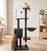 Centre d'activités pour chat moderne, écologique et durable avec arbre à chat, griffoir, perchoir, lit et échelle d'escalade pour usage intérieur