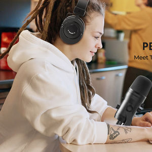 FIFEine หูฟัง <span class=keywords><strong>H8</strong></span>สำหรับดีเจ, หูฟังสำหรับสตูดิโอบันทึกเสียงแบบมีสายหูฟังดีเจตัดเสียงรบกวนหูฟังมอนิเตอร์ - Product Image 3