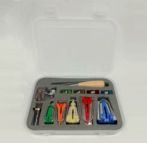 17pcs Fabric <strong>Bias</strong> Binding <strong>Tape</strong> <strong>Maker</strong> Kit Binder Foot Wooden Awl Pins Household DIY Quilting Patchwork Sewing Tools <strong>Set</strong> - Product Image 6