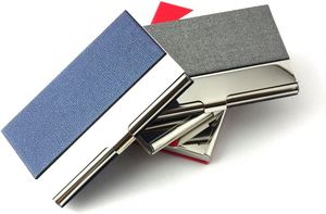 Custom Logo Silver Metal Name Stainless Steel Pu <b>Holder</b> for Businessluxury Business Card Case - Product Image 2