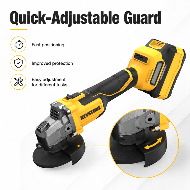 20V 4000/6500/8500 RPM Variable Speed 115/125mm Lithium Cordless Brushless Angle Grinder